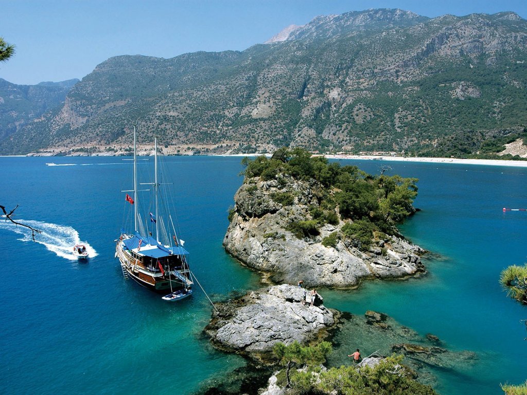 Küstenlandschaft auf dem Weg nach Fethiye
