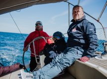Barca a vela in navigazione da Barcellona a Minorca.