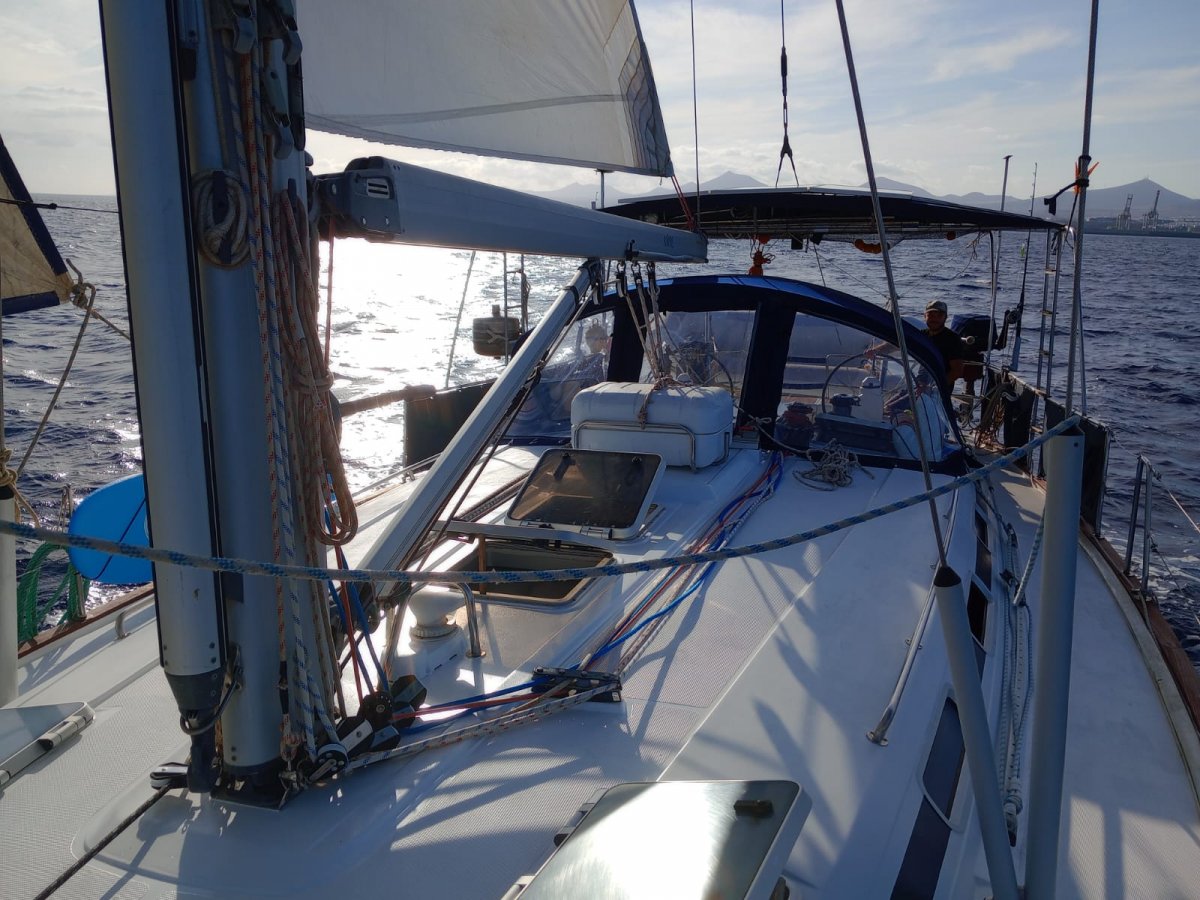 Sail with the wind on an Atlantic crossing in a yacht
