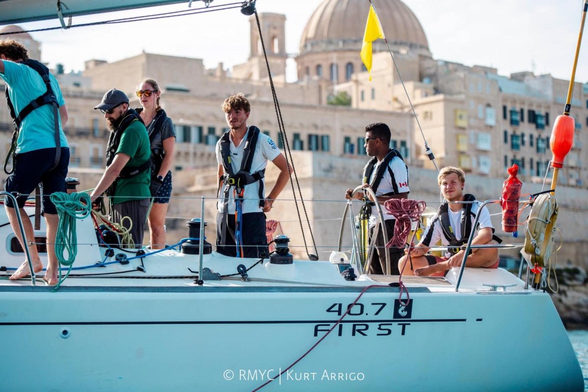 Eine Luftaufnahme der Boote bei der Rolex Middle Sea Race