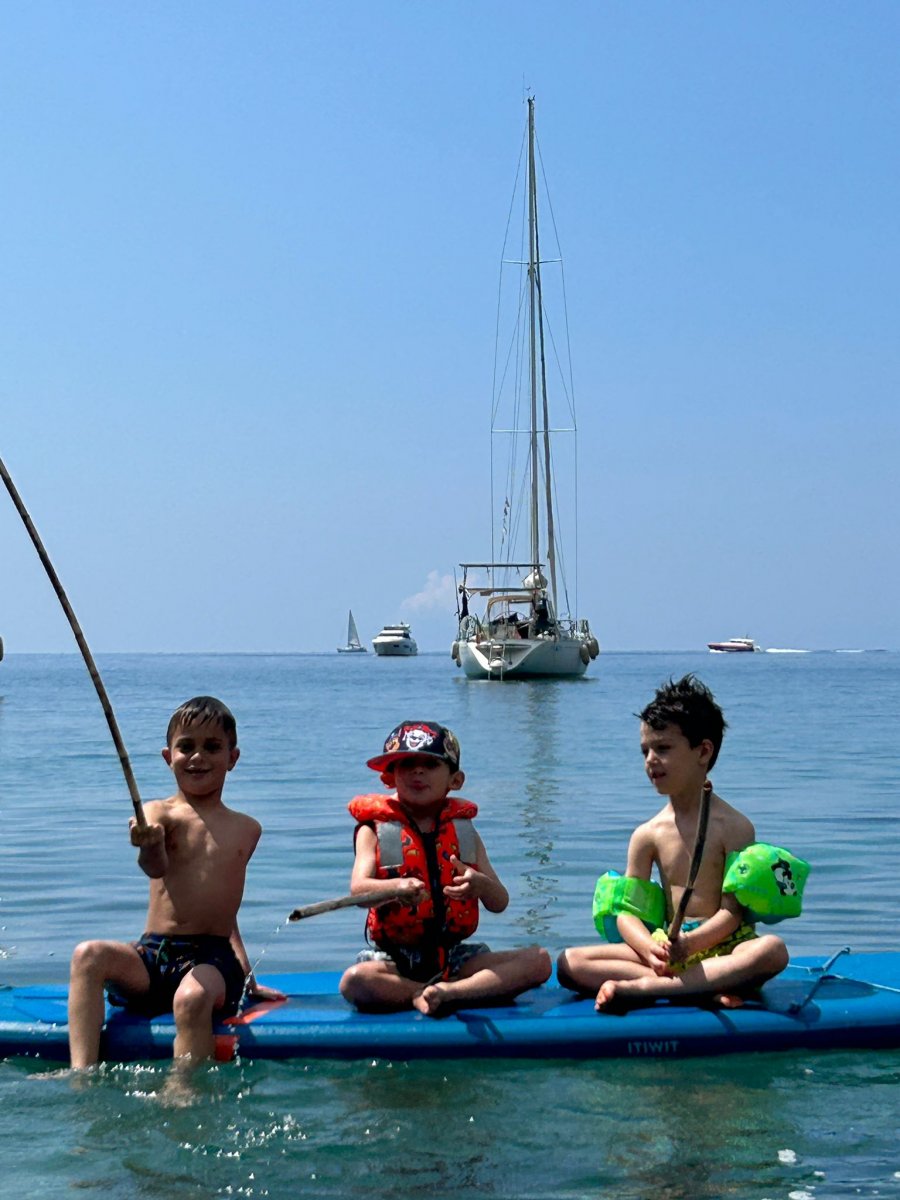 Sailing in the blue waters of Sardinia.