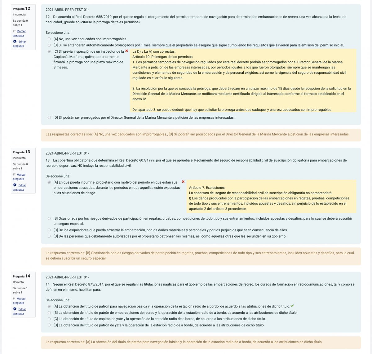 Curso de PPER en línea para prepararse para el examen oficial