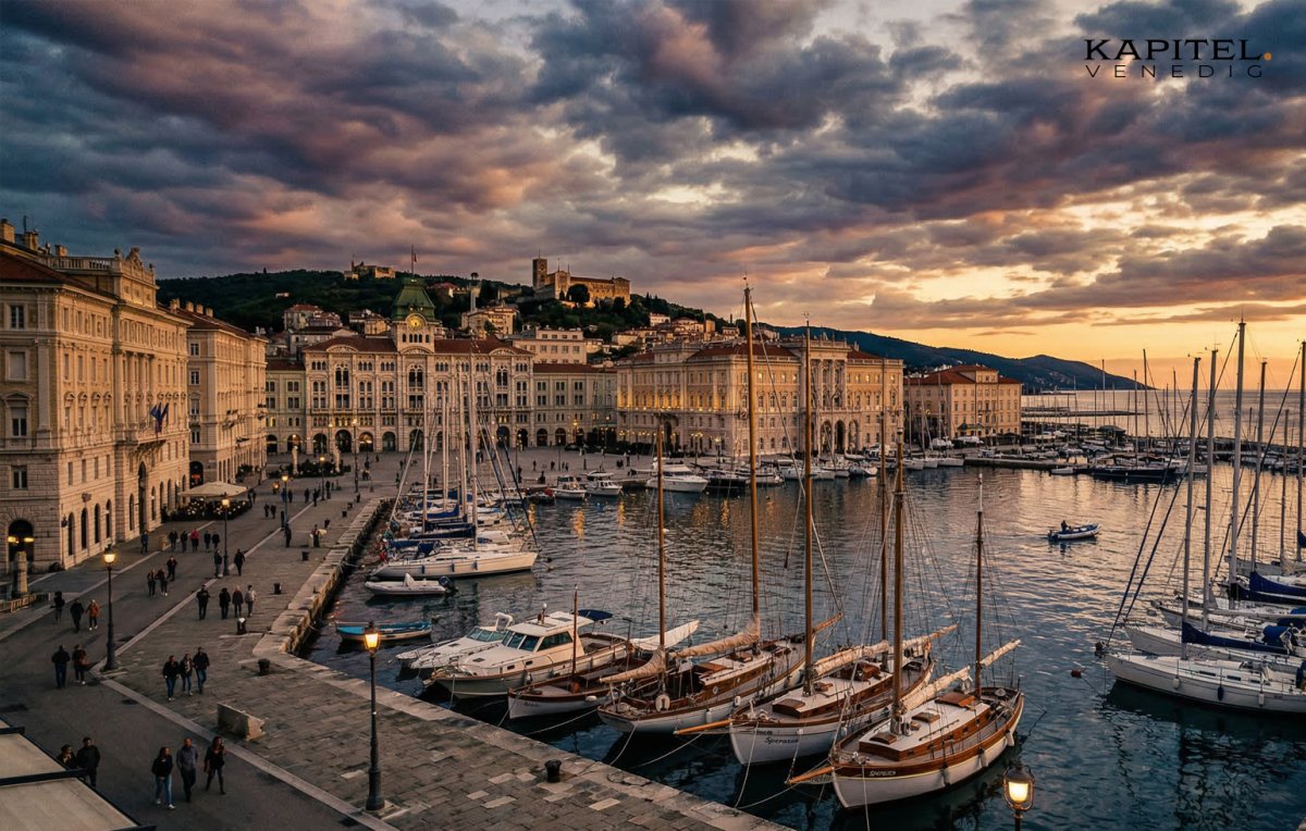 Vista panoramica di Venezia da una nave da crociera.