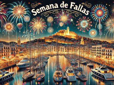 Fallas week on a sailboat around Ibiza and Formentera from Denia