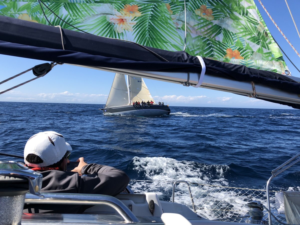 Relaxation at sea during the Pollença Bay Regatta