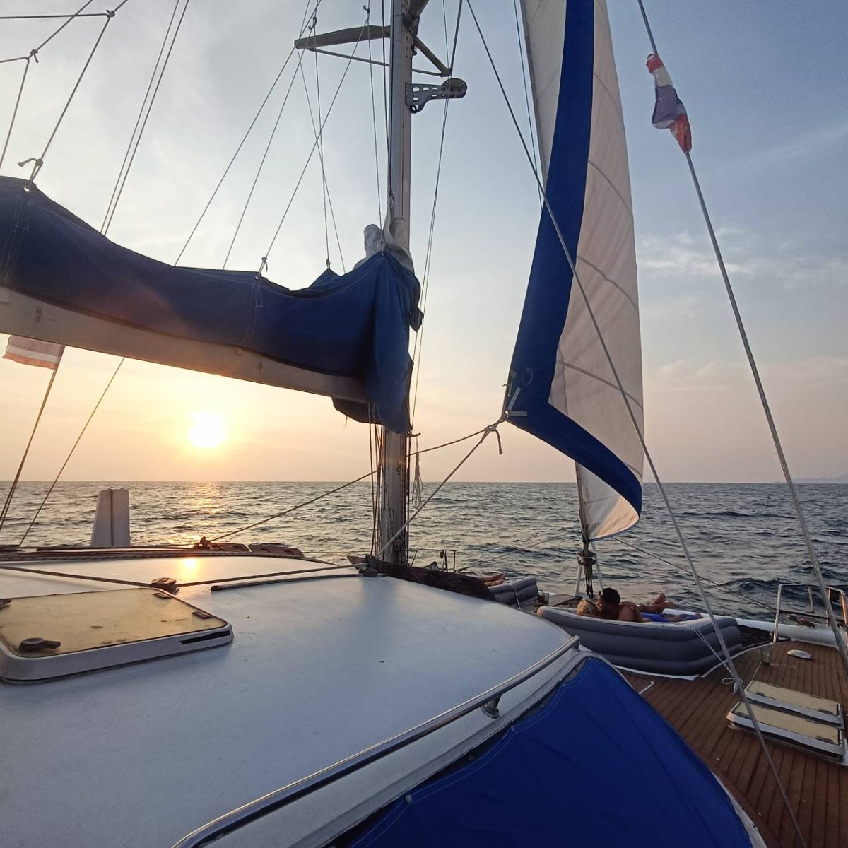 Adventure catamaran sailing across the tropical islands of Southern Thailand