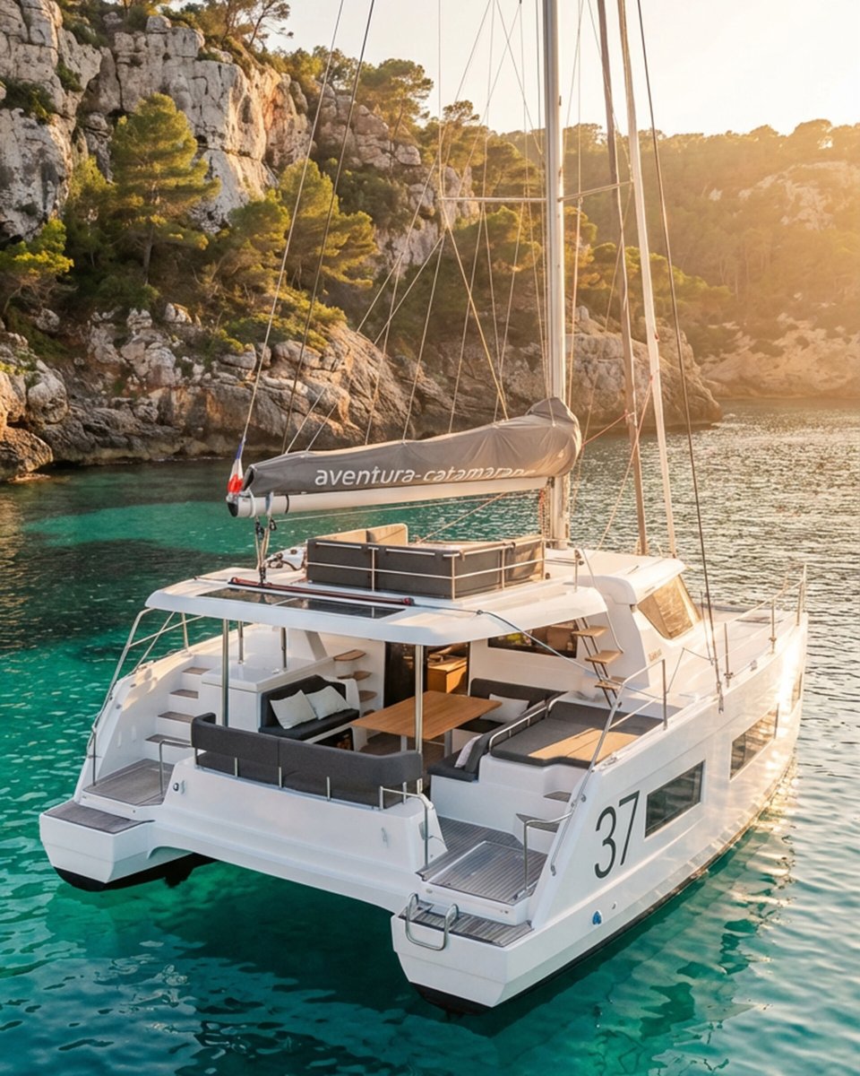 Luxusboot segelnd in den Gewässern von Ibiza