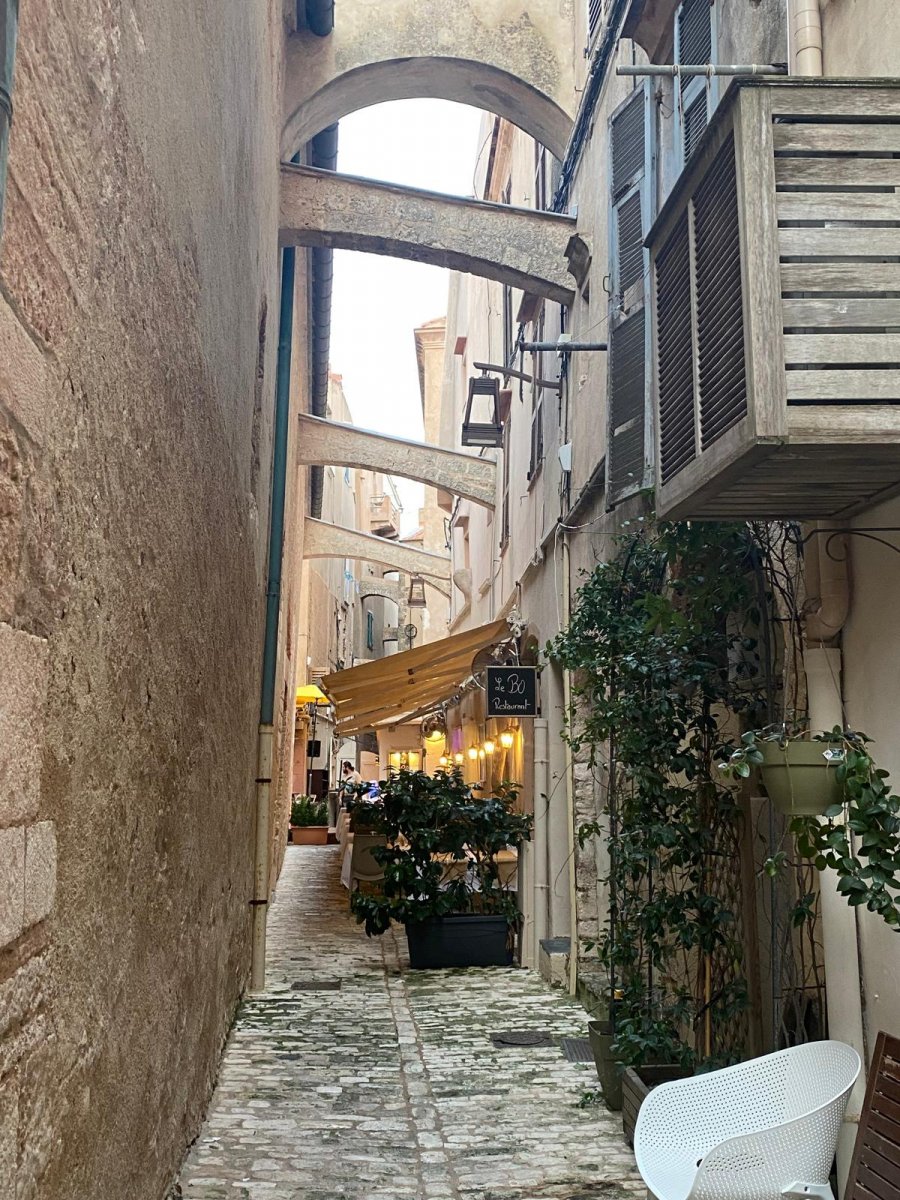 The sea waters in the Strait of Bonifacio as seen from the sailing boat