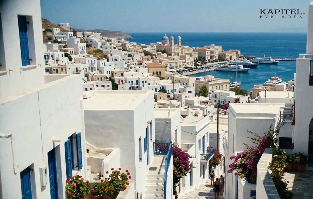 Luxusyachten, die zwischen den griechischen Inseln segeln.