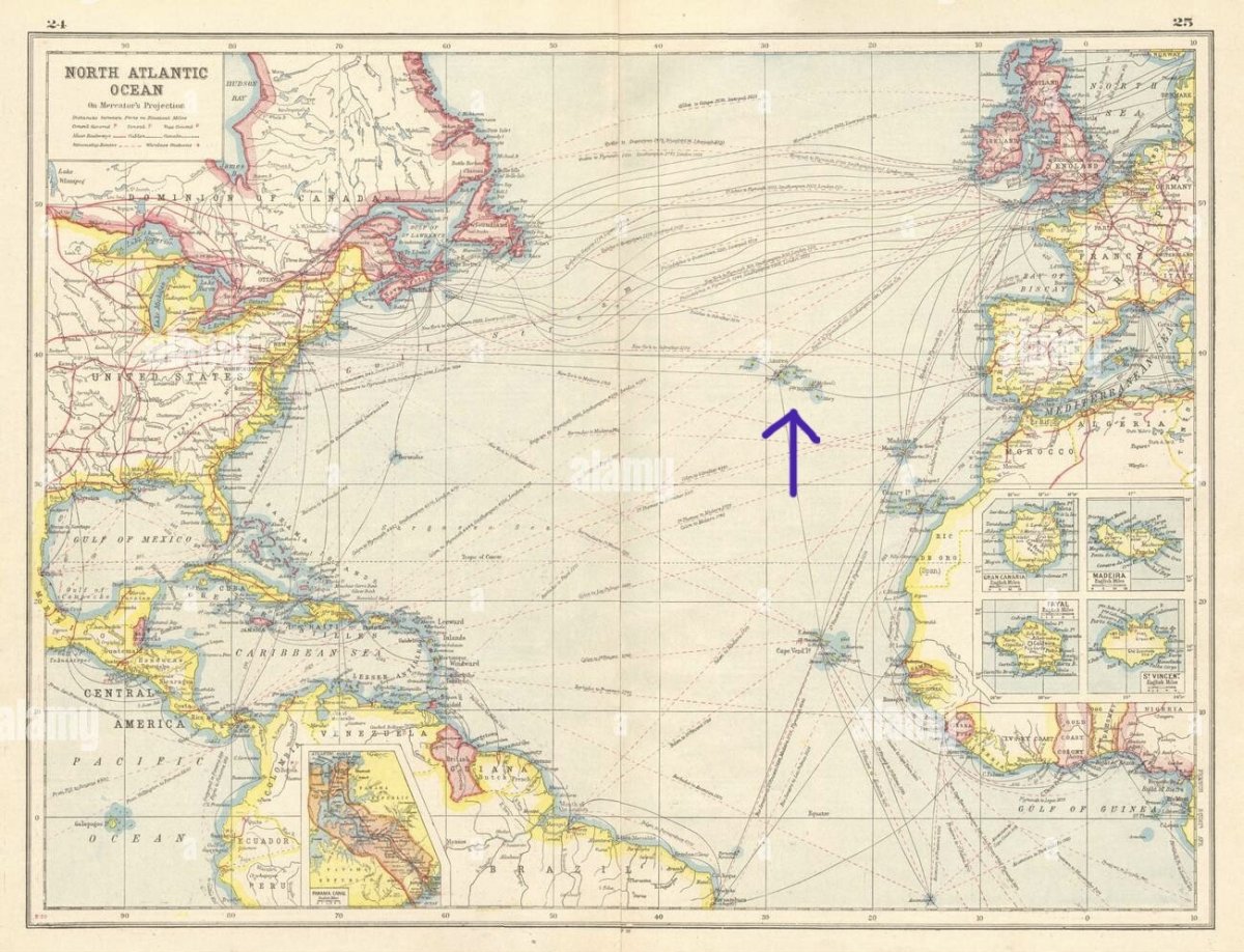 Navigation course from Sint Maarten to Azores and Malaga