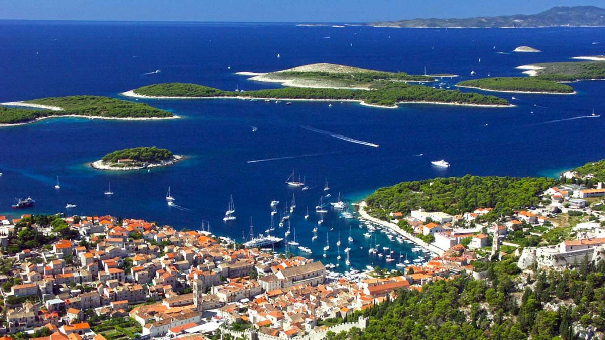 fleet of boats croatian coast