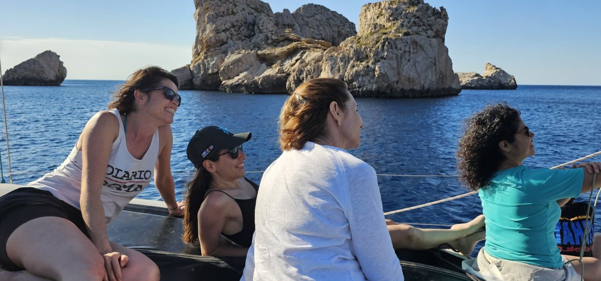 Boat journey from Ibiza to southern Sardinia.