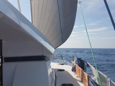 Catamaran offshore sailing: Mallorca - Malaga (Benalmadena)