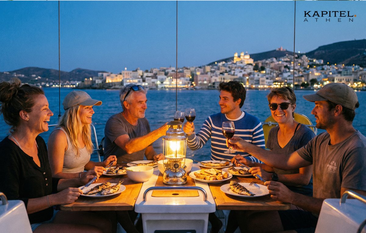 Students in a navigation course on the high seas