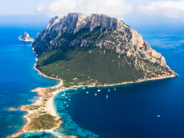 Olbia: Excursión en catamarán a Tavolara con almuerzo, snorkel y visita a calas escondidas.
