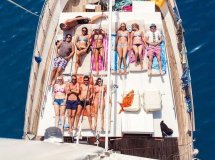 Sailing through the clear waters of the Aegean Sea