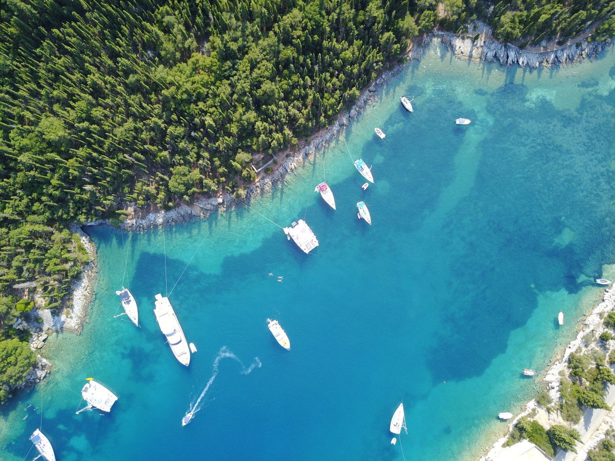 Day out at sea in the Ionian Islands of Greece