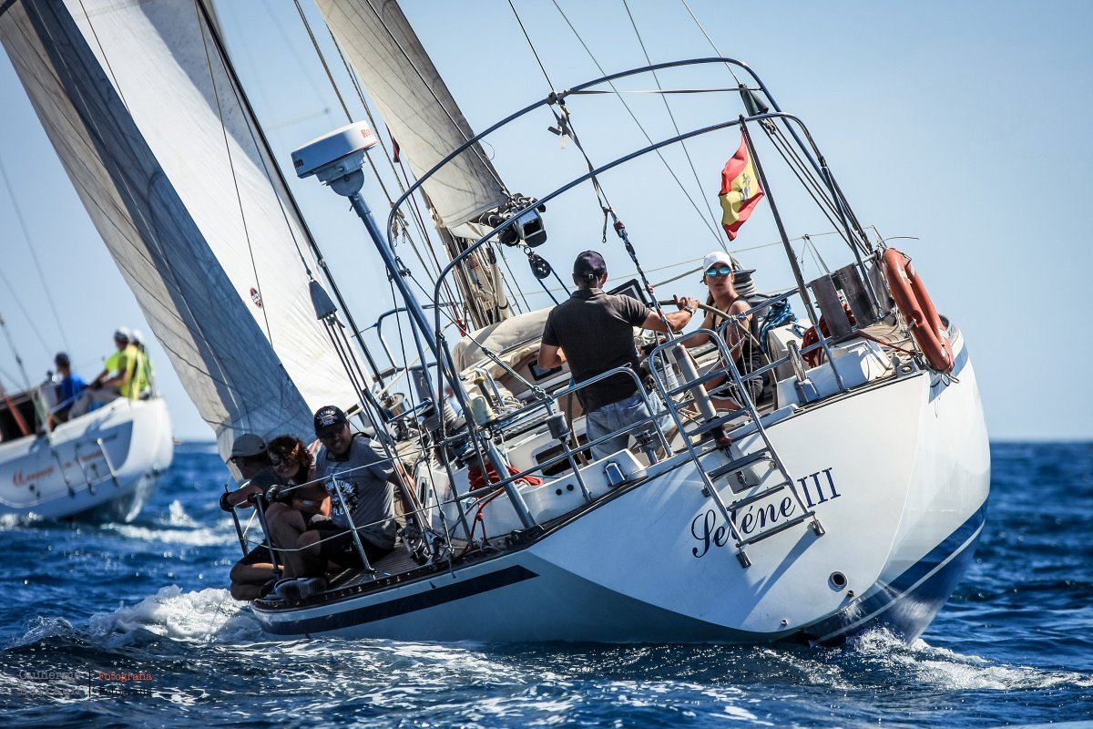 Boats sail during the Carmen Regatta