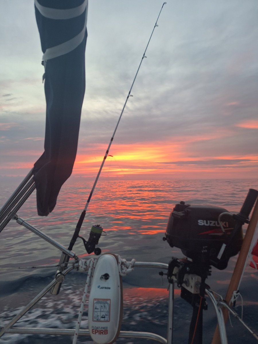 Barca a vela che passa sotto il ponte della Torre del Fanale