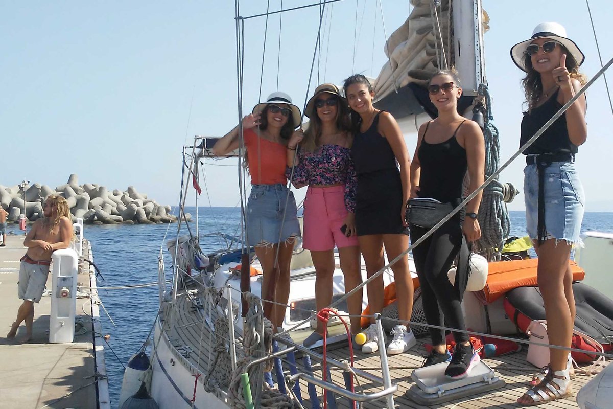 Sailing near Stromboli