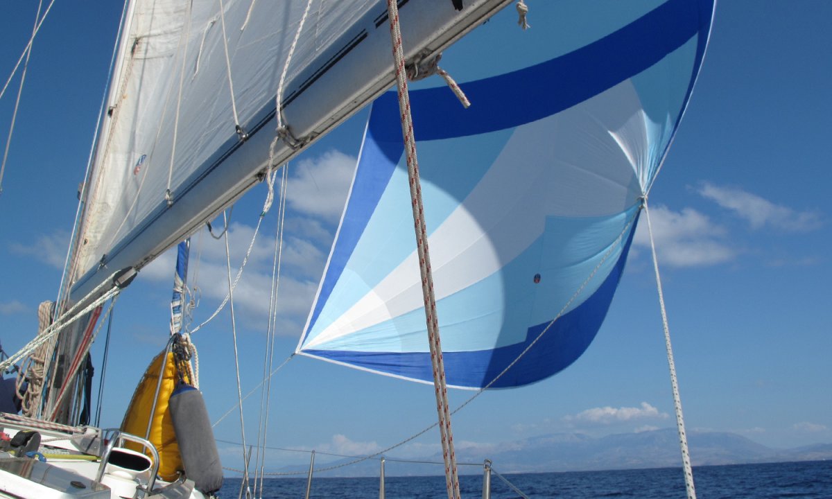 Sailing boat along the beautiful coasts of Calabria