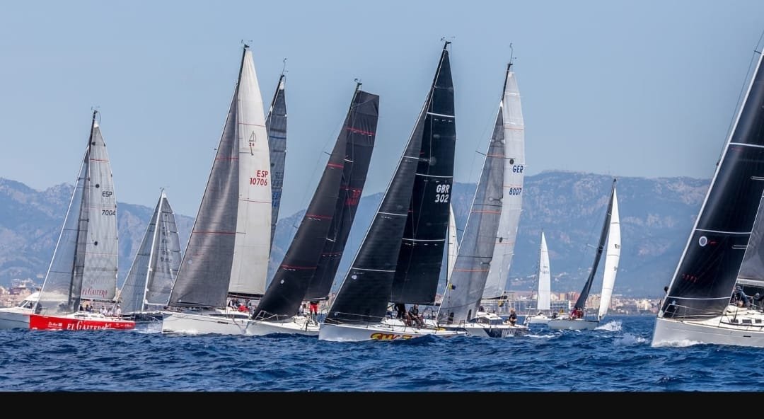 Participants celebrating after the regatta in Barcelona