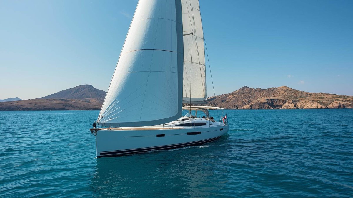 Naviga per la costa toscana su una barca a vela