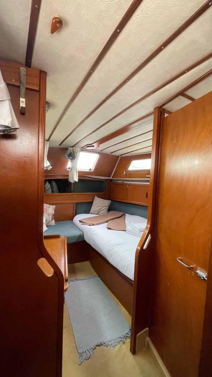 Boat sailing from Menorca to Mallorca