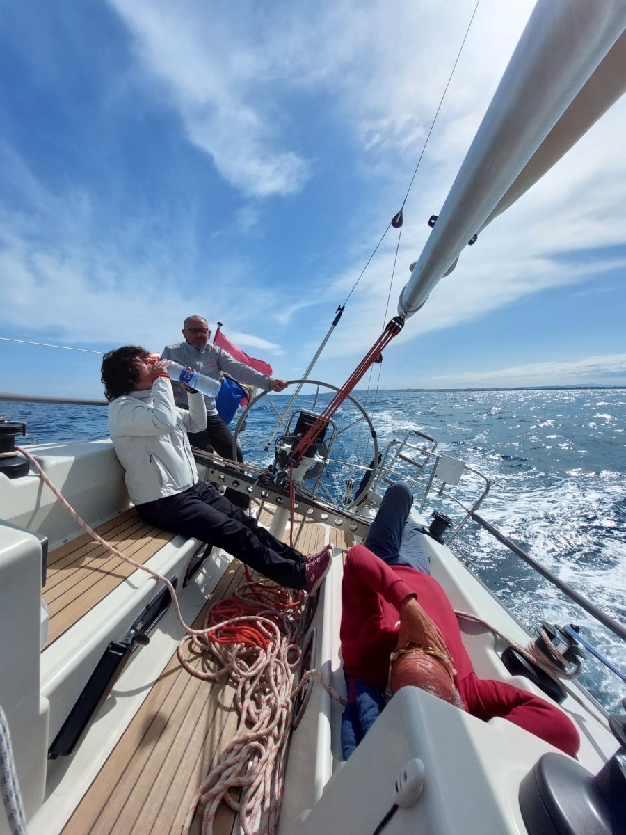 Racing boats at sea