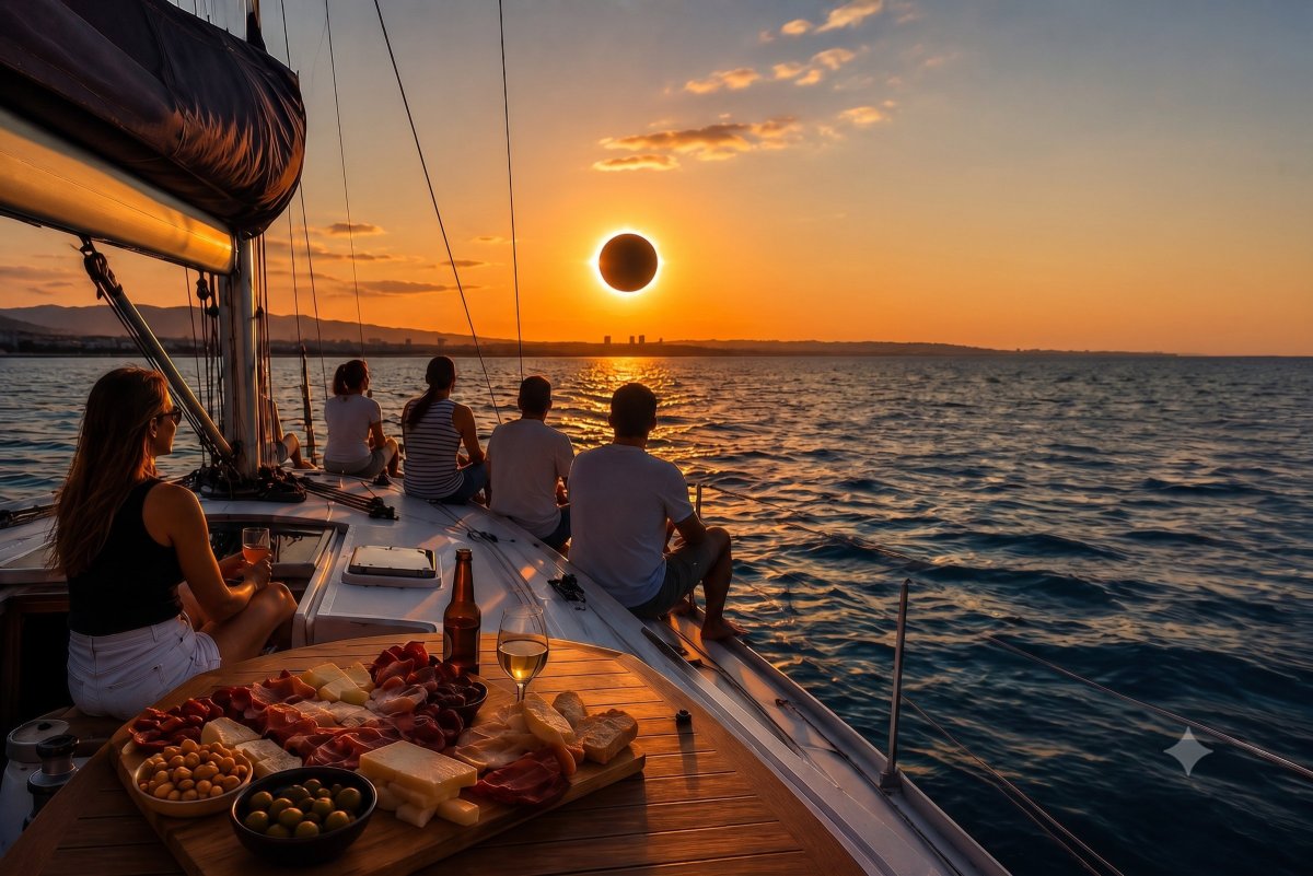 Eclipse solar en el mar desde Valencia