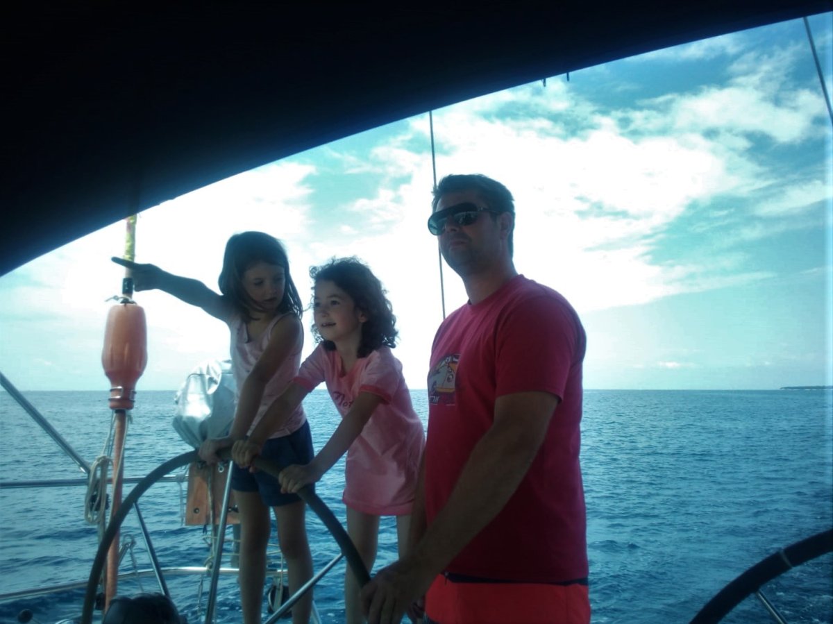 Family sailing in Croatia