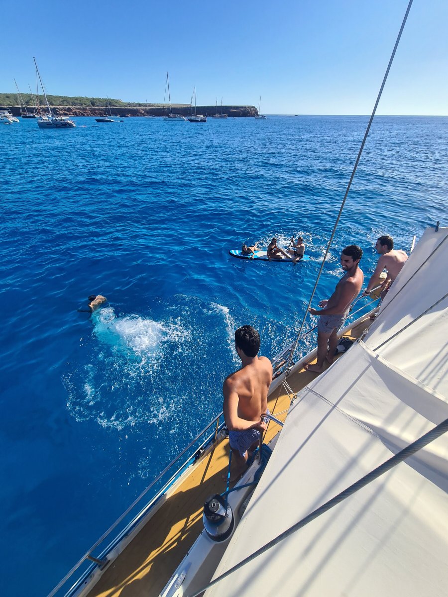 Sailing a yacht in the Mediterranean