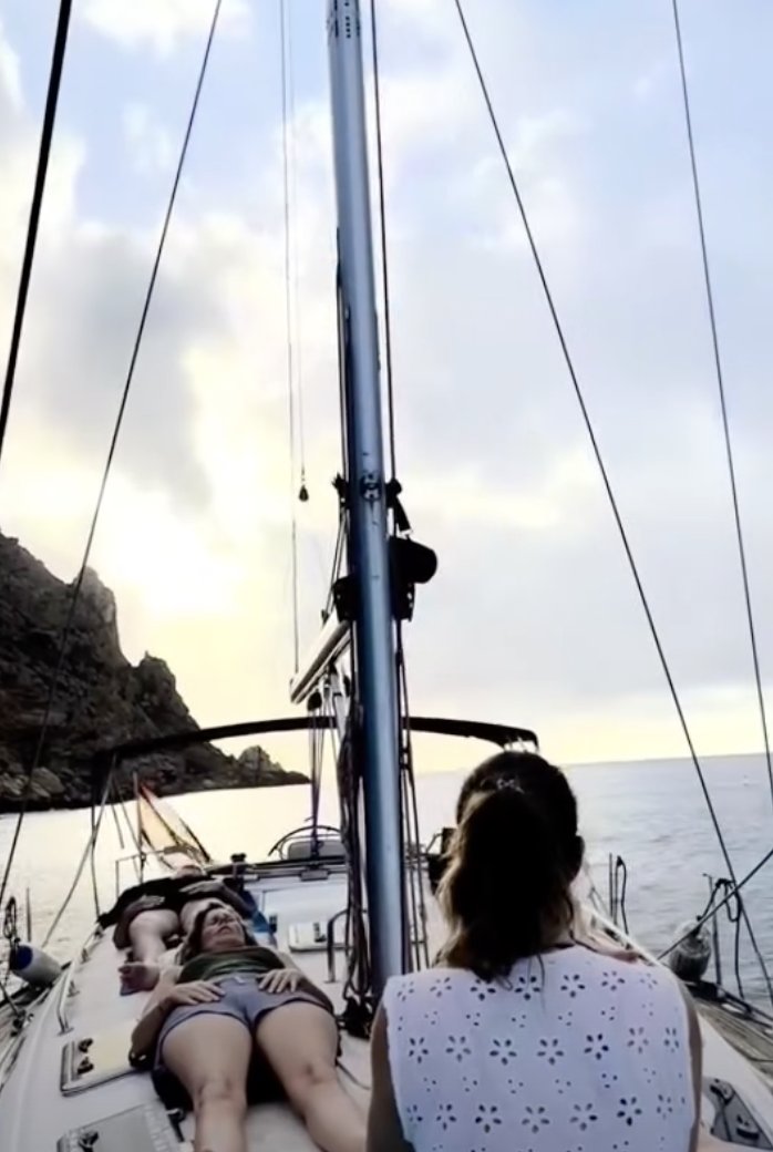 Dawn sailboat with morning meditation