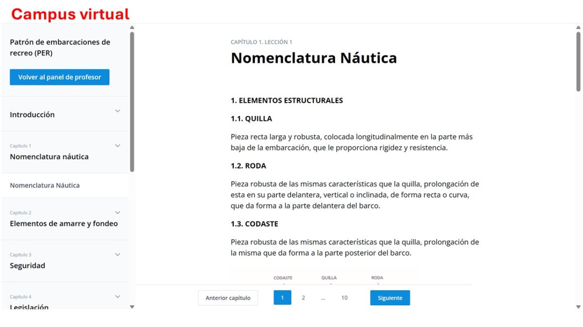Online navigation course for experts