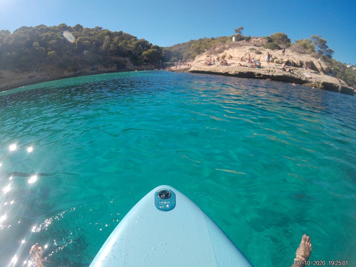 Sailboat navigation course along Mallorca's coast.