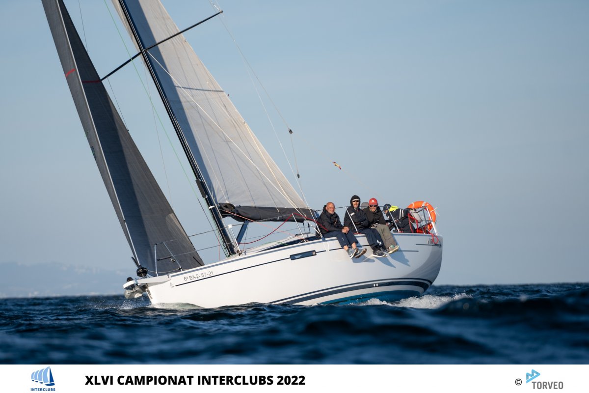 Panoramica delle barche a vela nella Regata 100 Milles tra le Isole (Menorca e Maiorca)