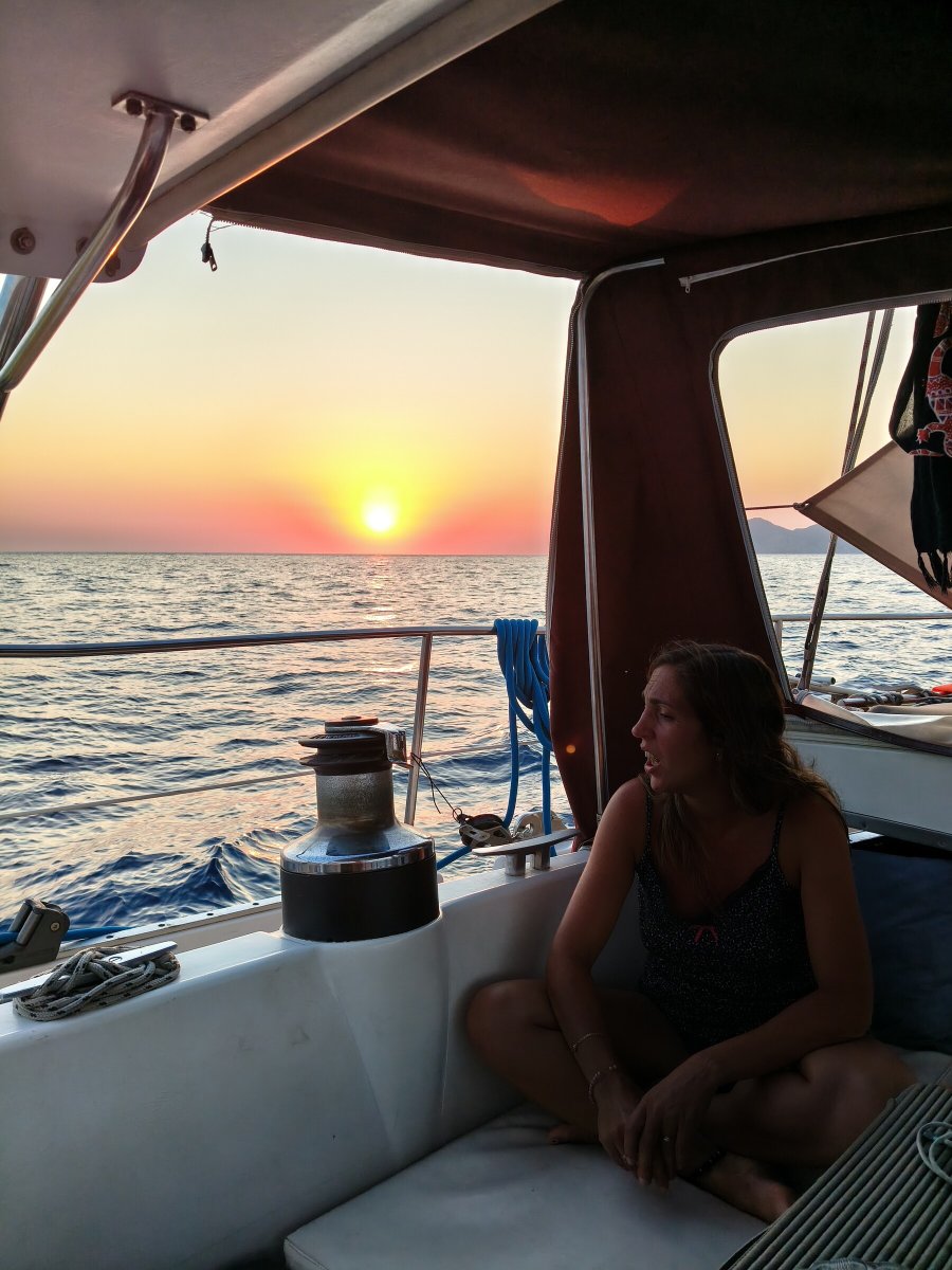 Sailboat navigation course near La Maddalena