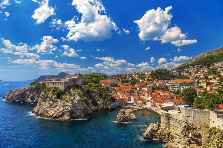Vista aérea della costa di Dubrovnik