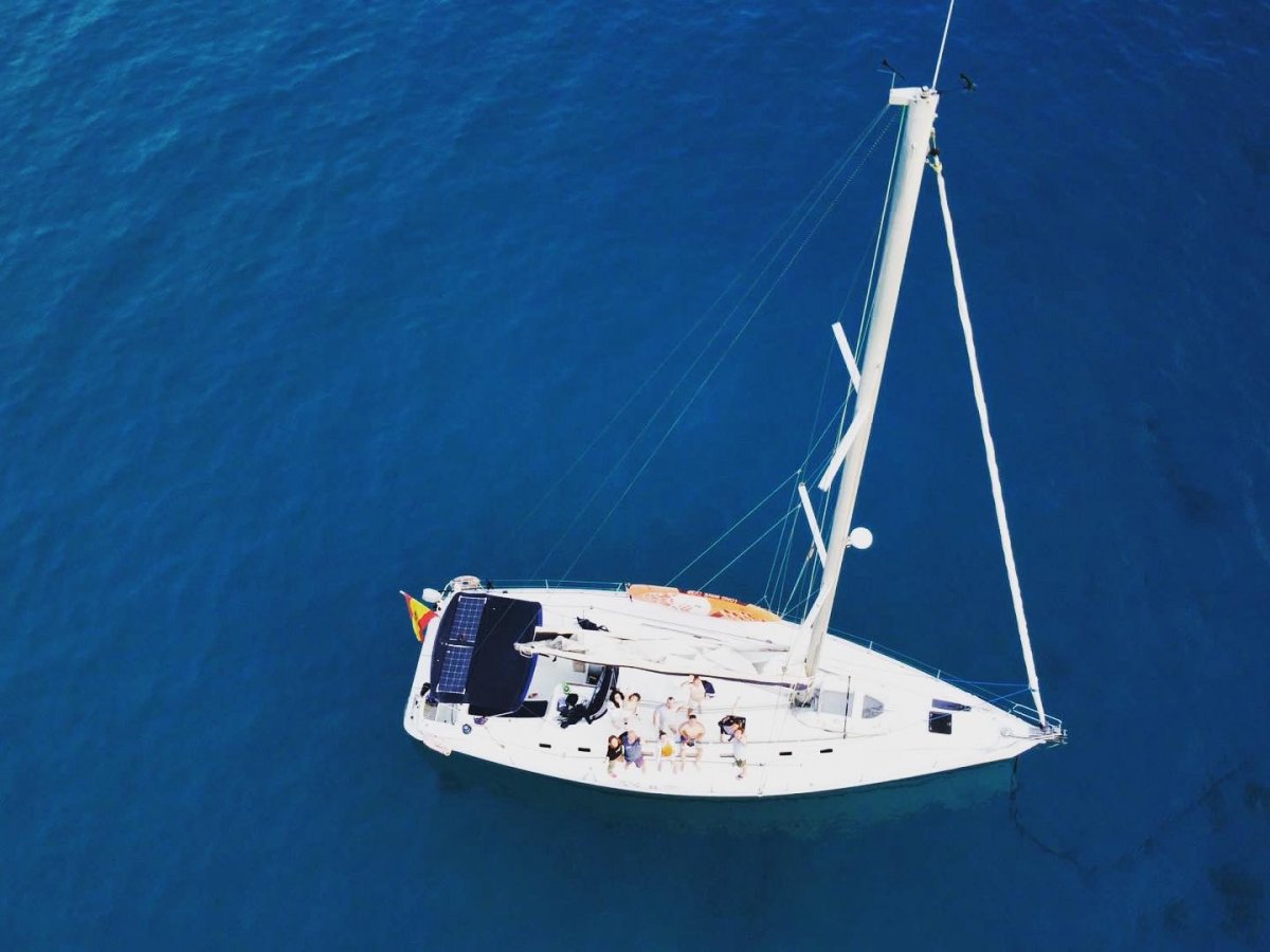 School boat sailing in the Greek islands