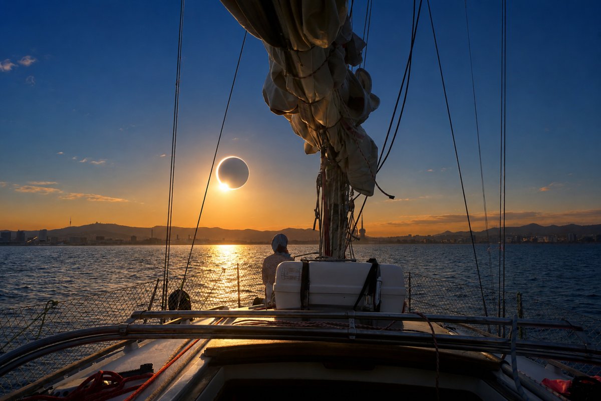 Erleben Sie die Finsternis auf See in einem Segelboot